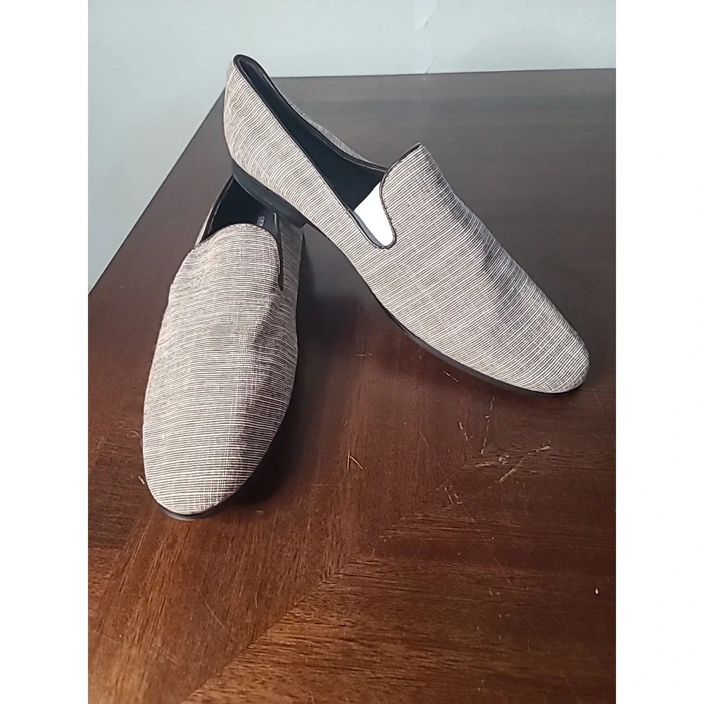 Giorgio Brutini Men's size 10M gray Slip-On Textured Fabric Upper Loafers shoe